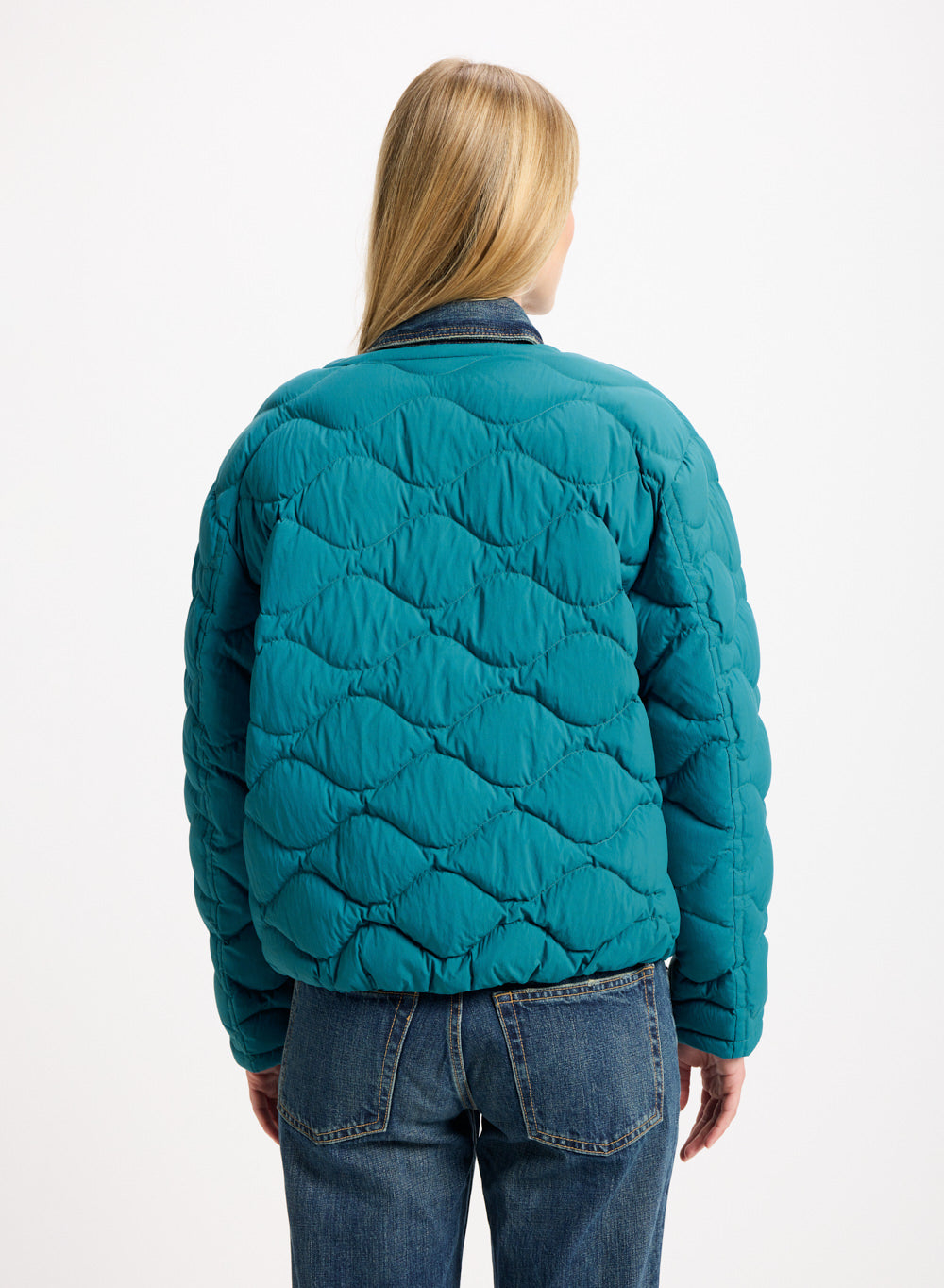 Doudoune légère Nacre pour femme turquoise-5