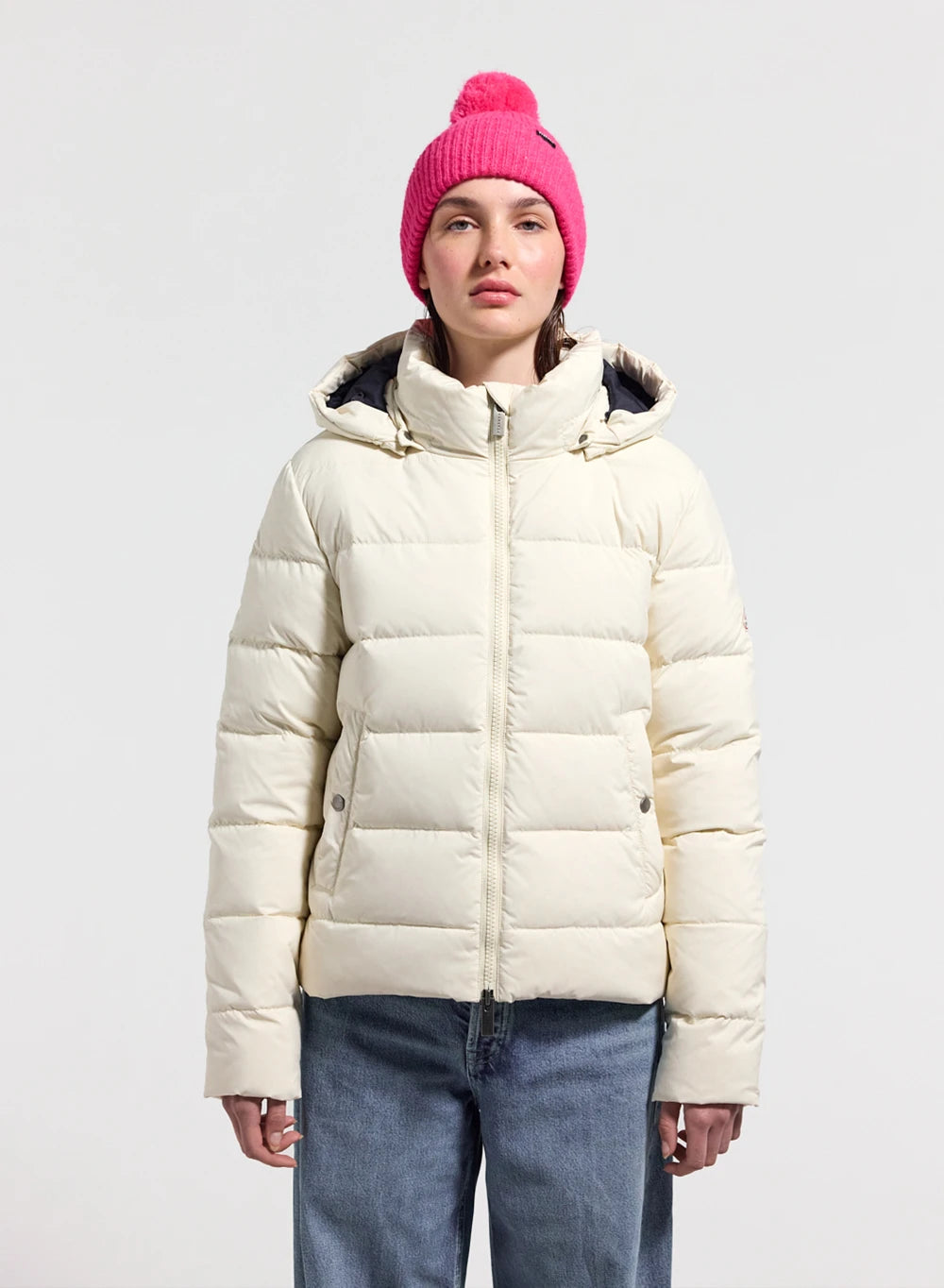 Pyrenex Spoutnic women's down jacket with removable white hood-1
