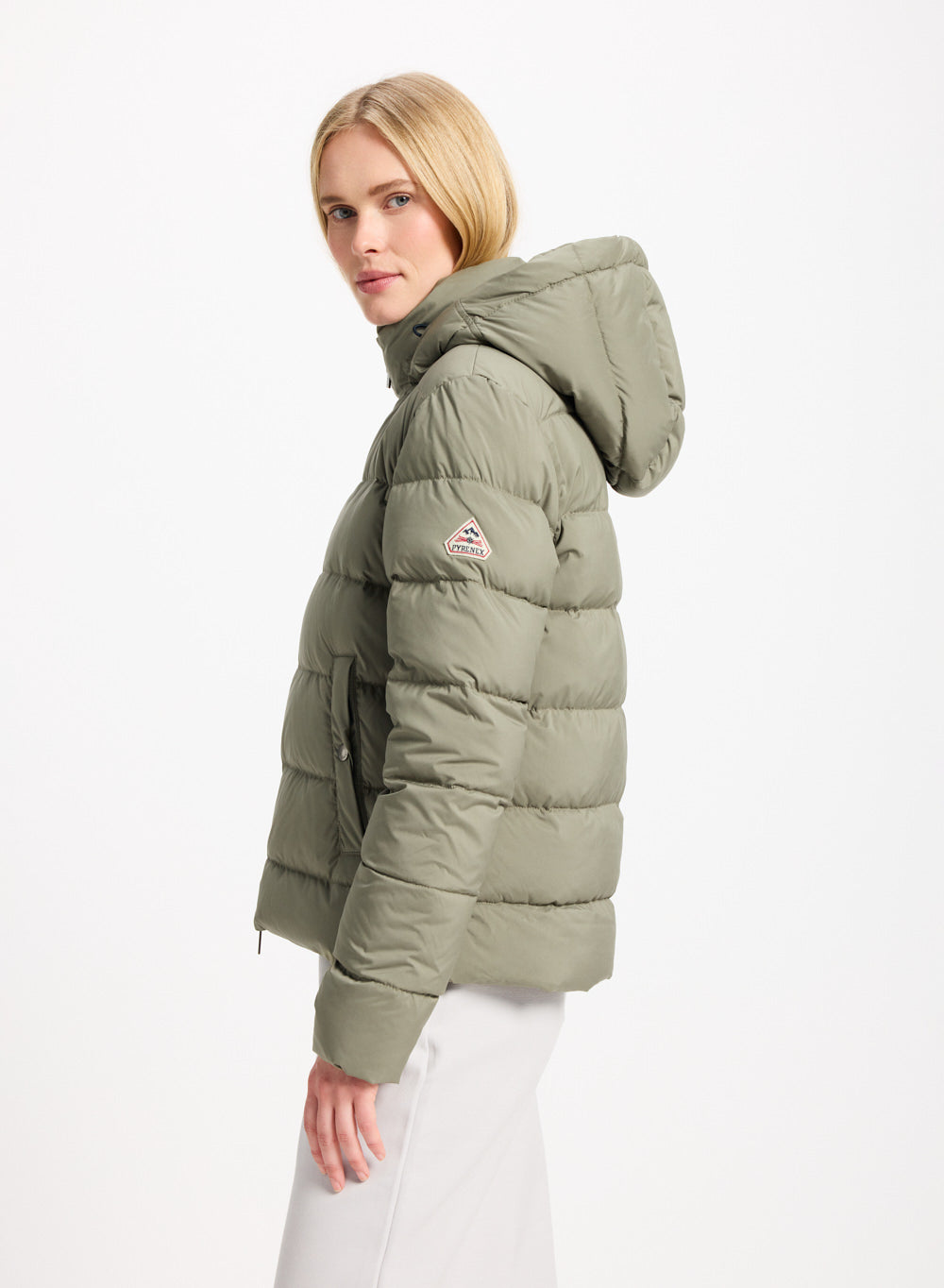 Doudoune femme Pyrenex Spoutnic à capuche amovible khaki clair