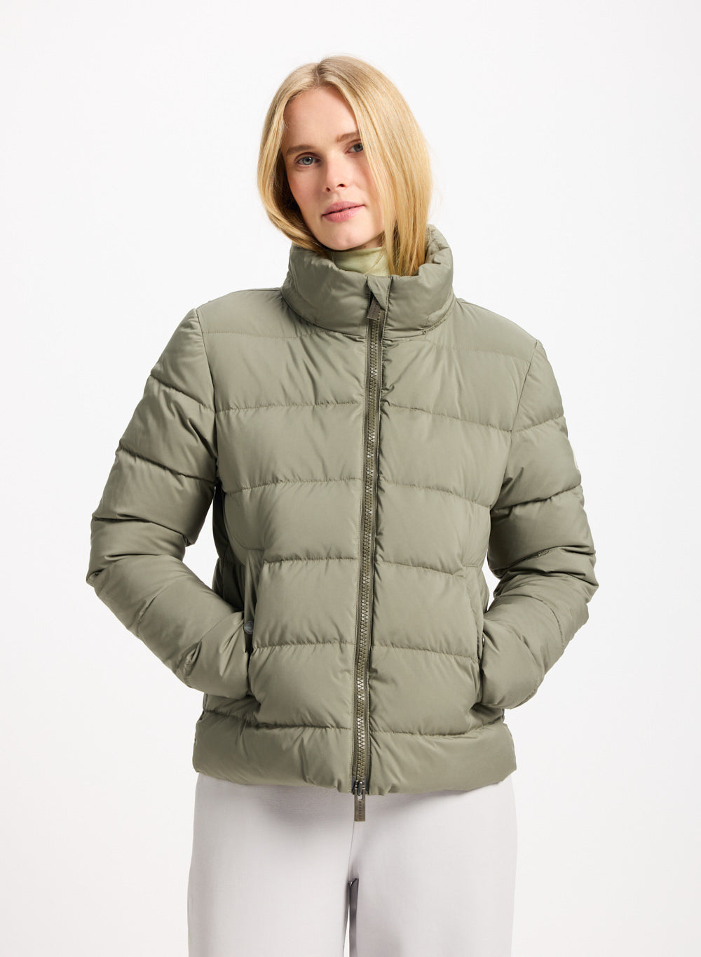 Doudoune femme Pyrenex Spoutnic à capuche amovible khaki clair-1