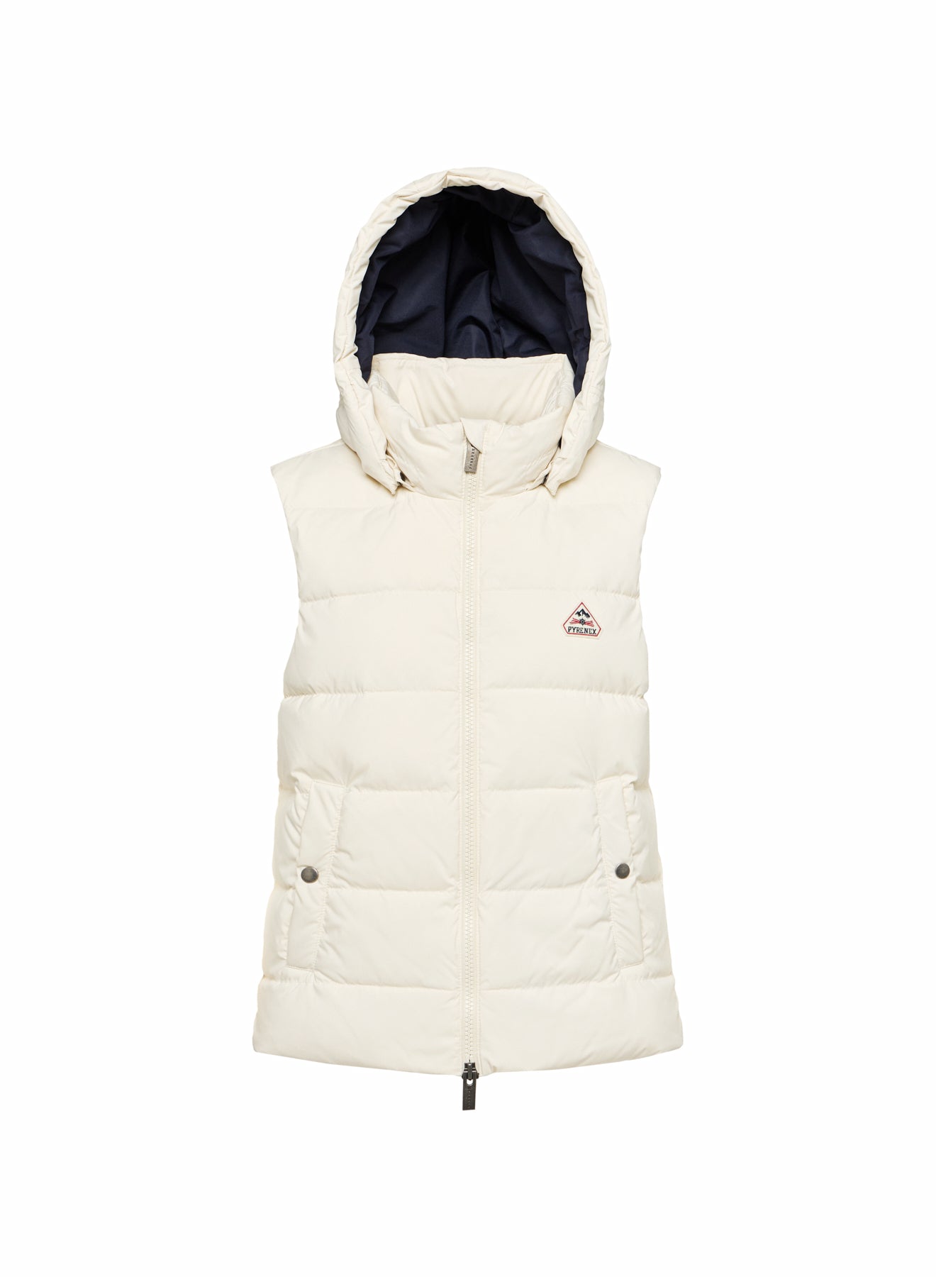 Ärmellose Damen-Daunenjacke Pyrenex Spoutnic mit abnehmbarer Kapuze weiß-4