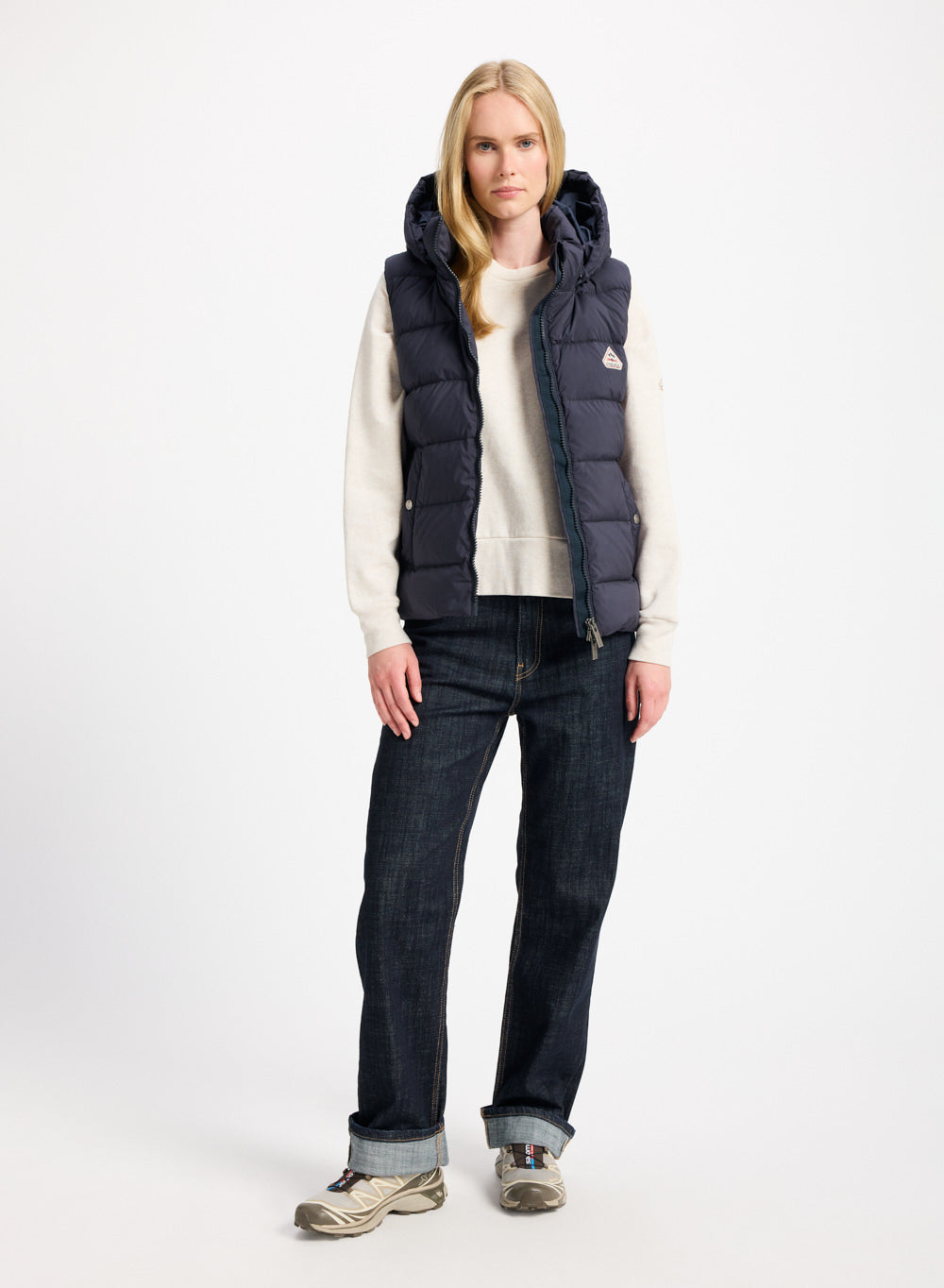 Doudoune sans-manches femme Pyrenex Spoutnic à capuche amovible bleu foncé-2