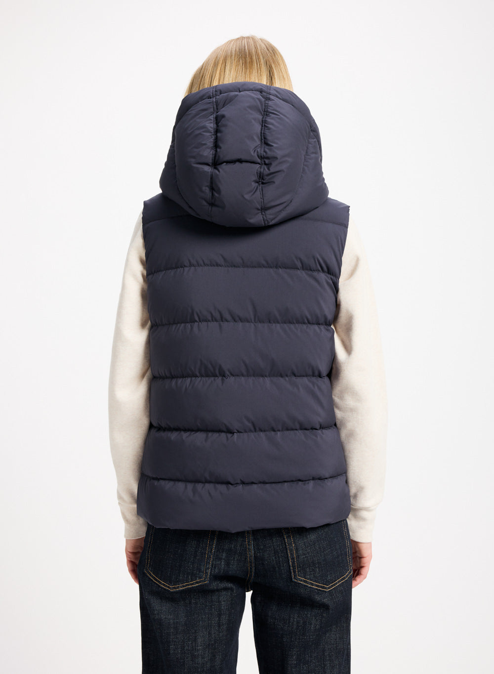 Doudoune sans-manches femme Pyrenex Spoutnic à capuche amovible bleu foncé
