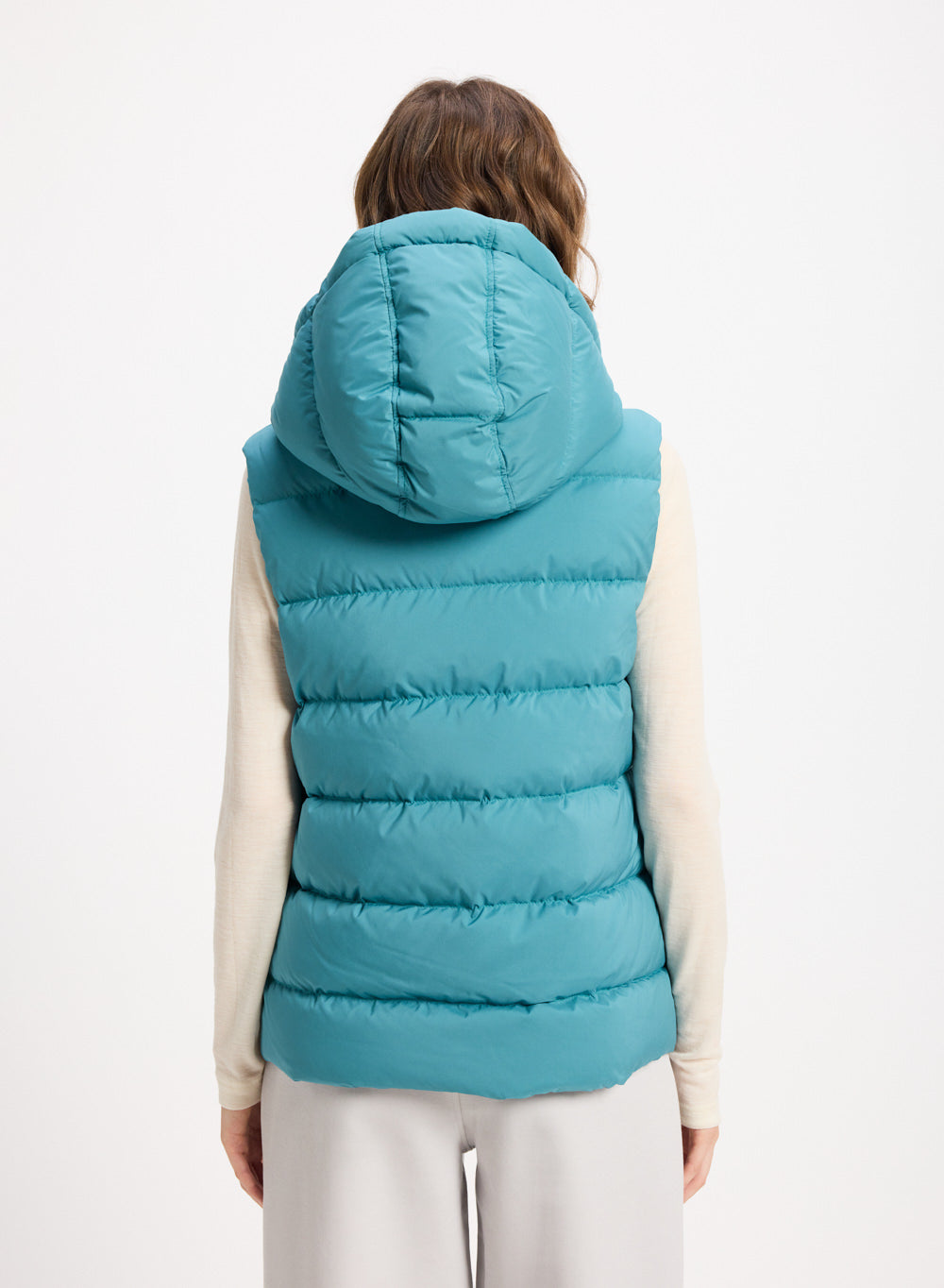 Pyrenex Spoutnic ärmellose Daunenjacke für Damen mit abnehmbarer Türkisblau Kapuze-4