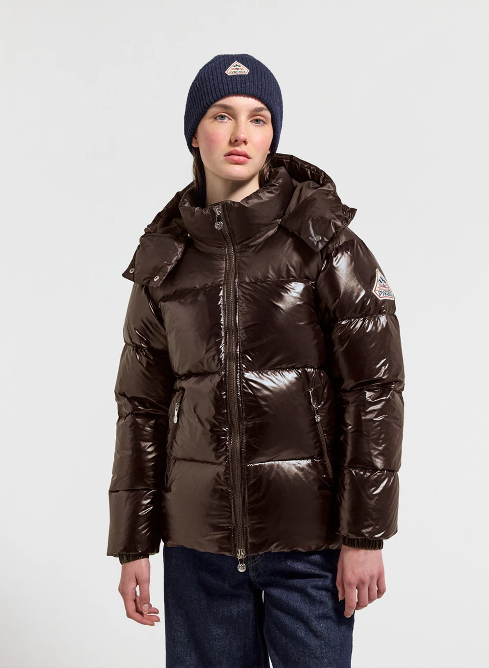 Doudoune brillante femme Lively marron