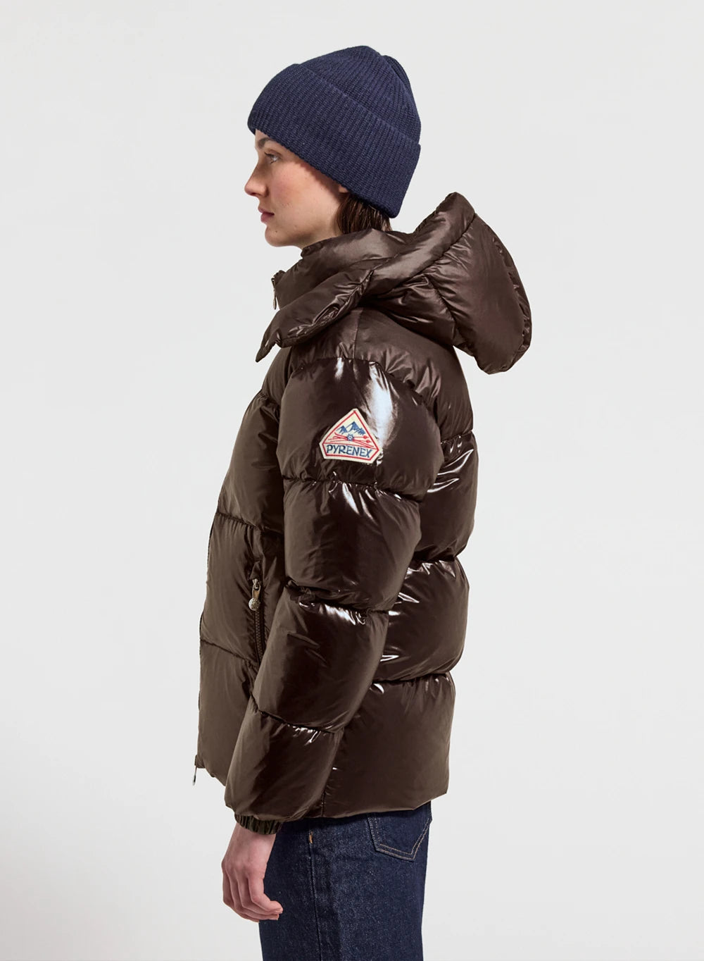 Doudoune brillante femme Lively marron