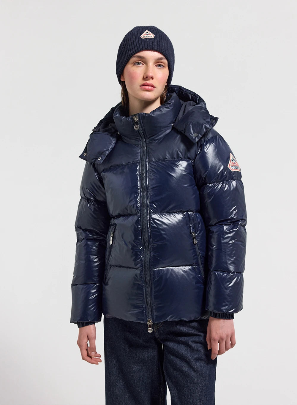Doudoune brillante femme Lively bleu marine-1