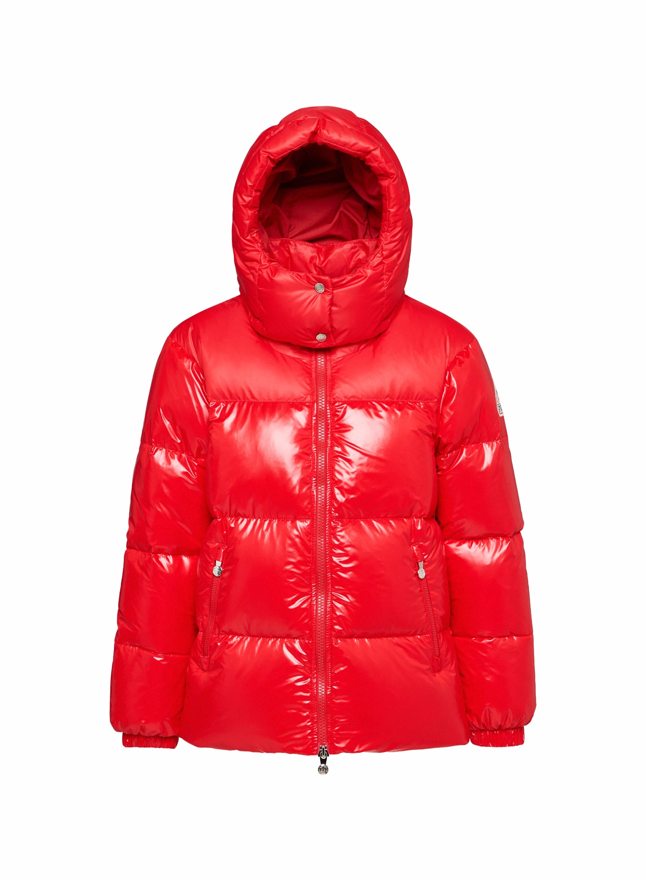 Women's shiny red puffer jacket-6