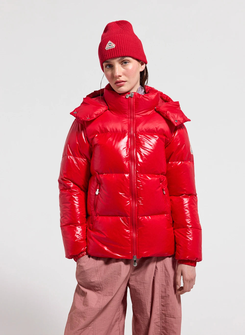 Doudoune brillante femme Lively rouge