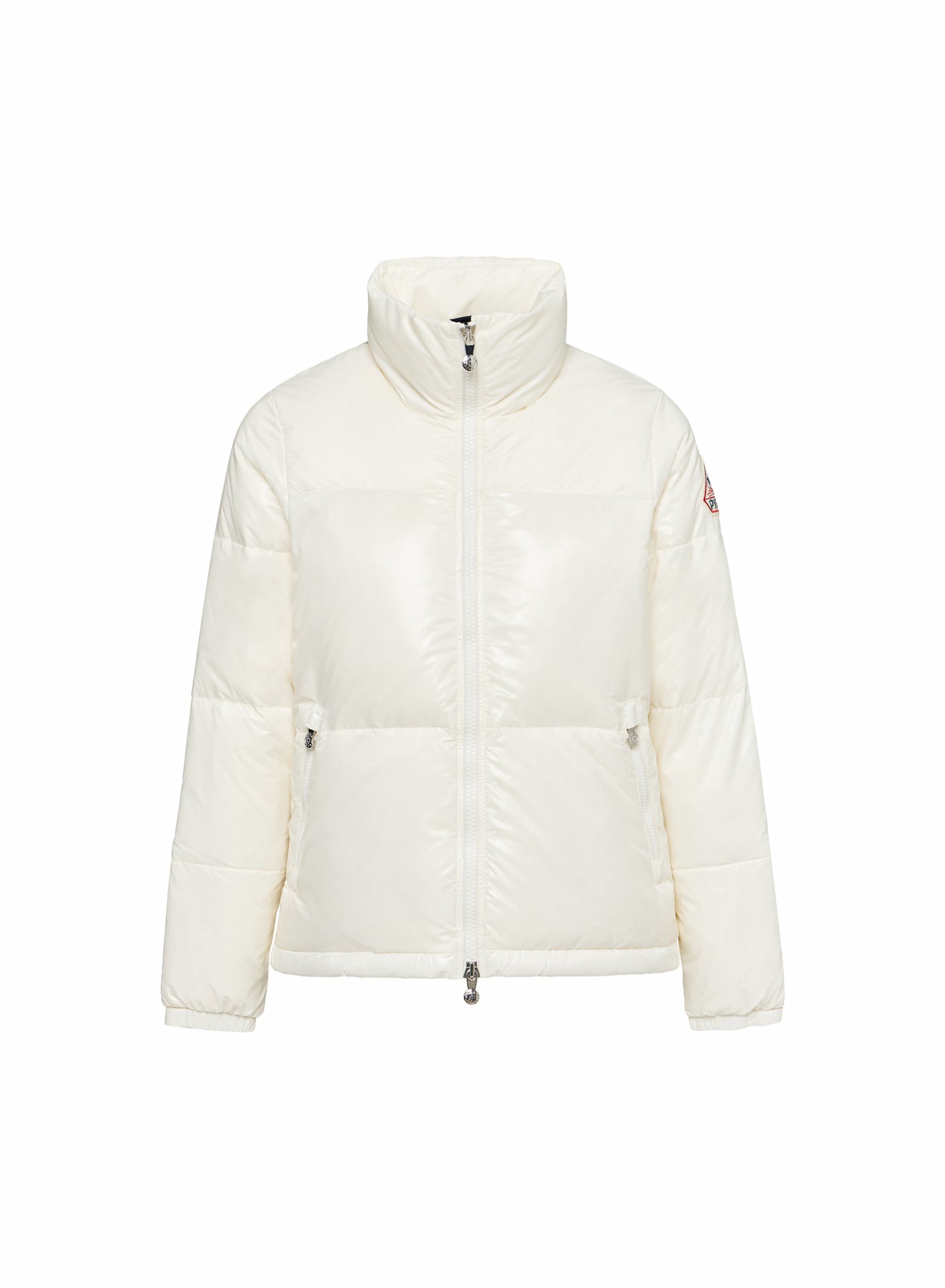 Doudoune courte et brillante pour femme Pyrenex Goldin blanche