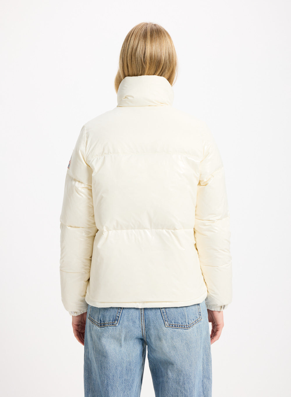 Doudoune courte et brillante pour femme Pyrenex Goldin blanche