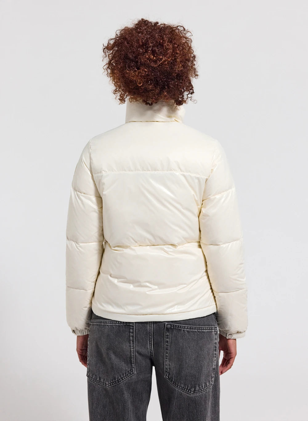 Doudoune courte et brillante pour femme Pyrenex Goldin blanche-4