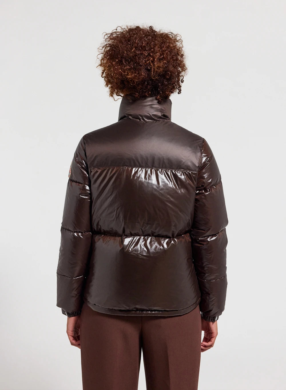 Glänzende Daunenjacke für Damen Pyrenex Goldin dunkelbraun
