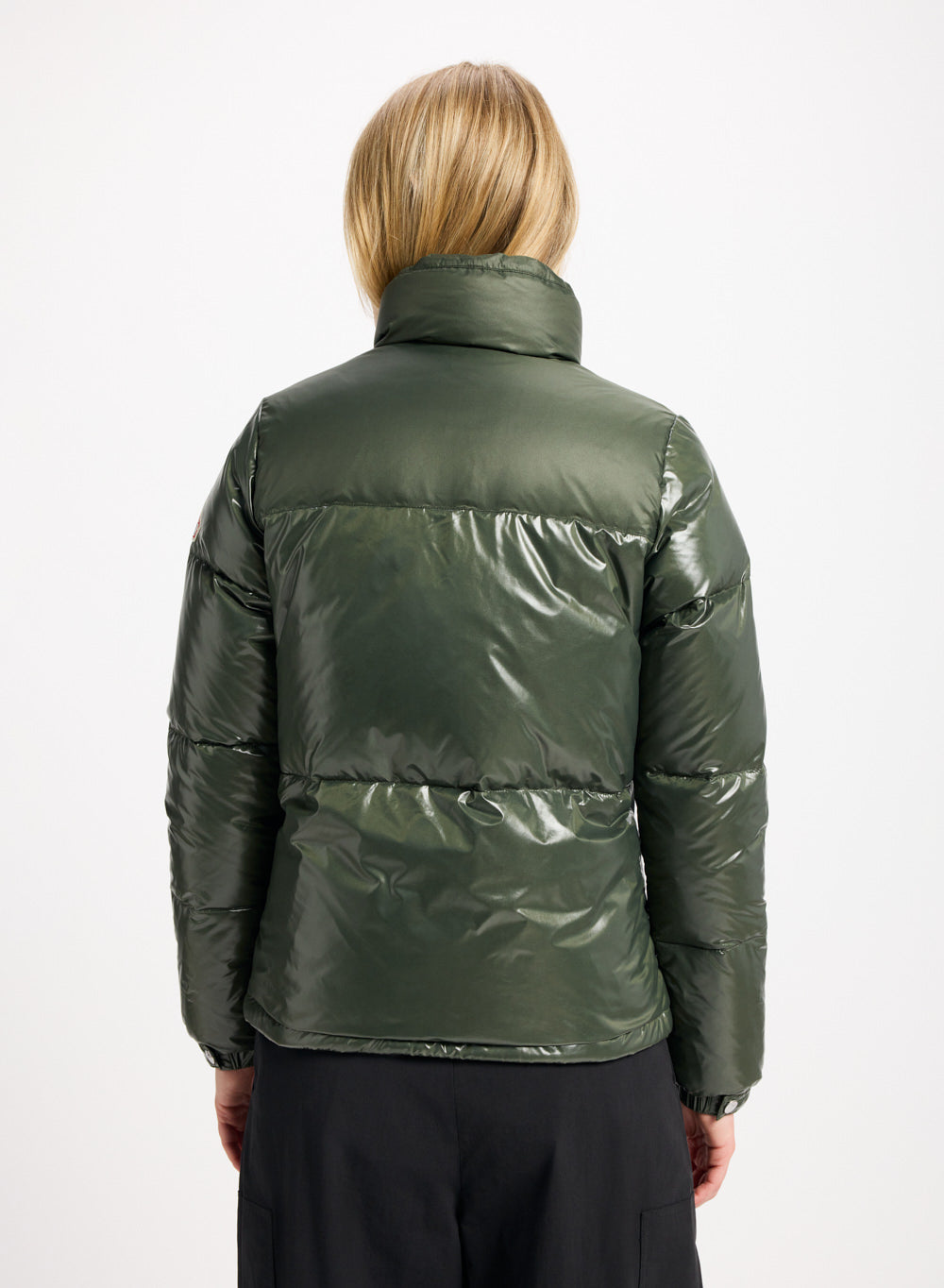 Women's Pyrenex Goldin short and shiny down jacket khaki-4