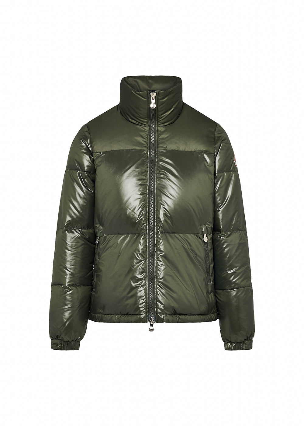 Women's Pyrenex Goldin short and shiny down jacket khaki-5