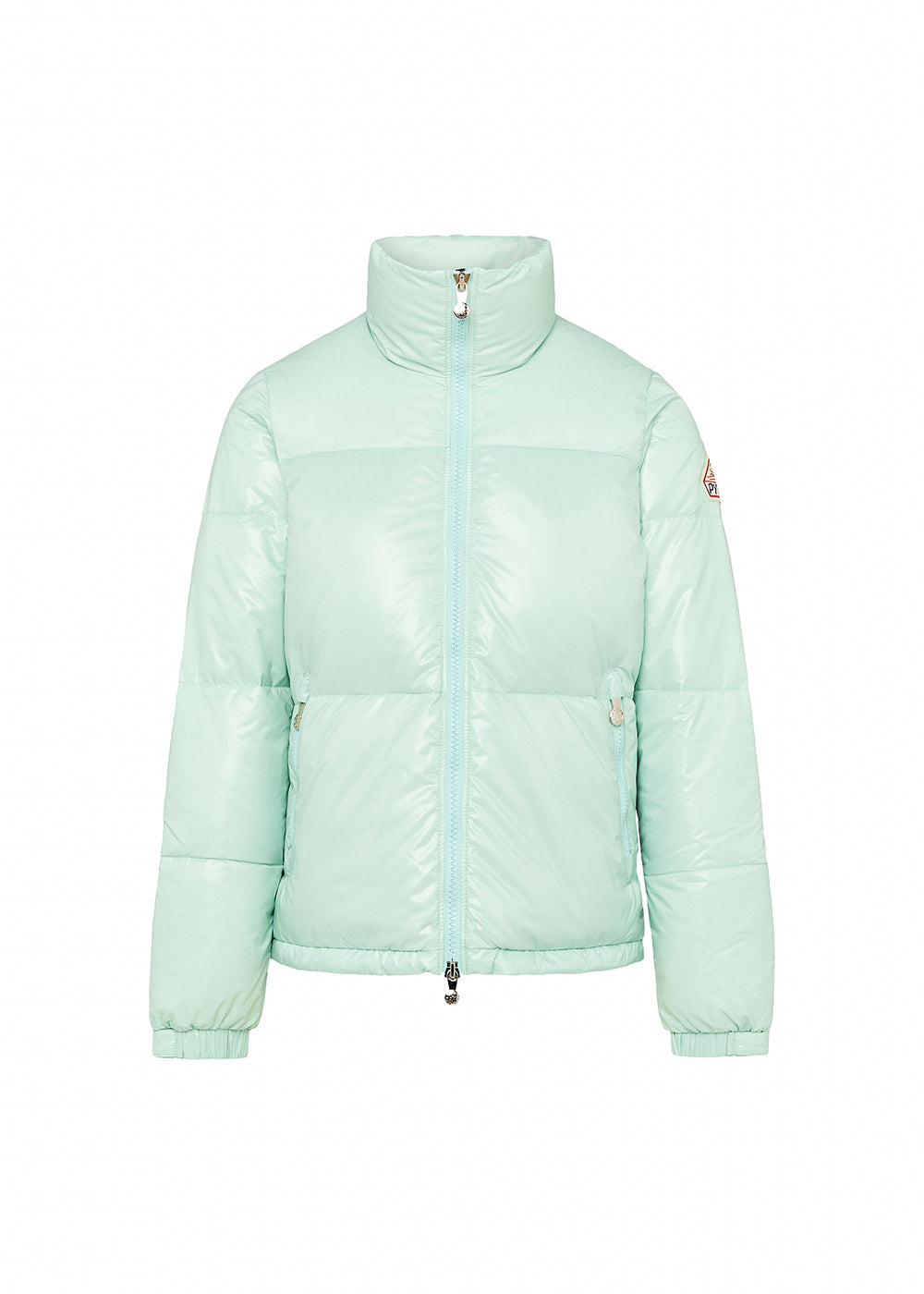 Women's Pyrenex Goldin short and shiny down jacket water green-5