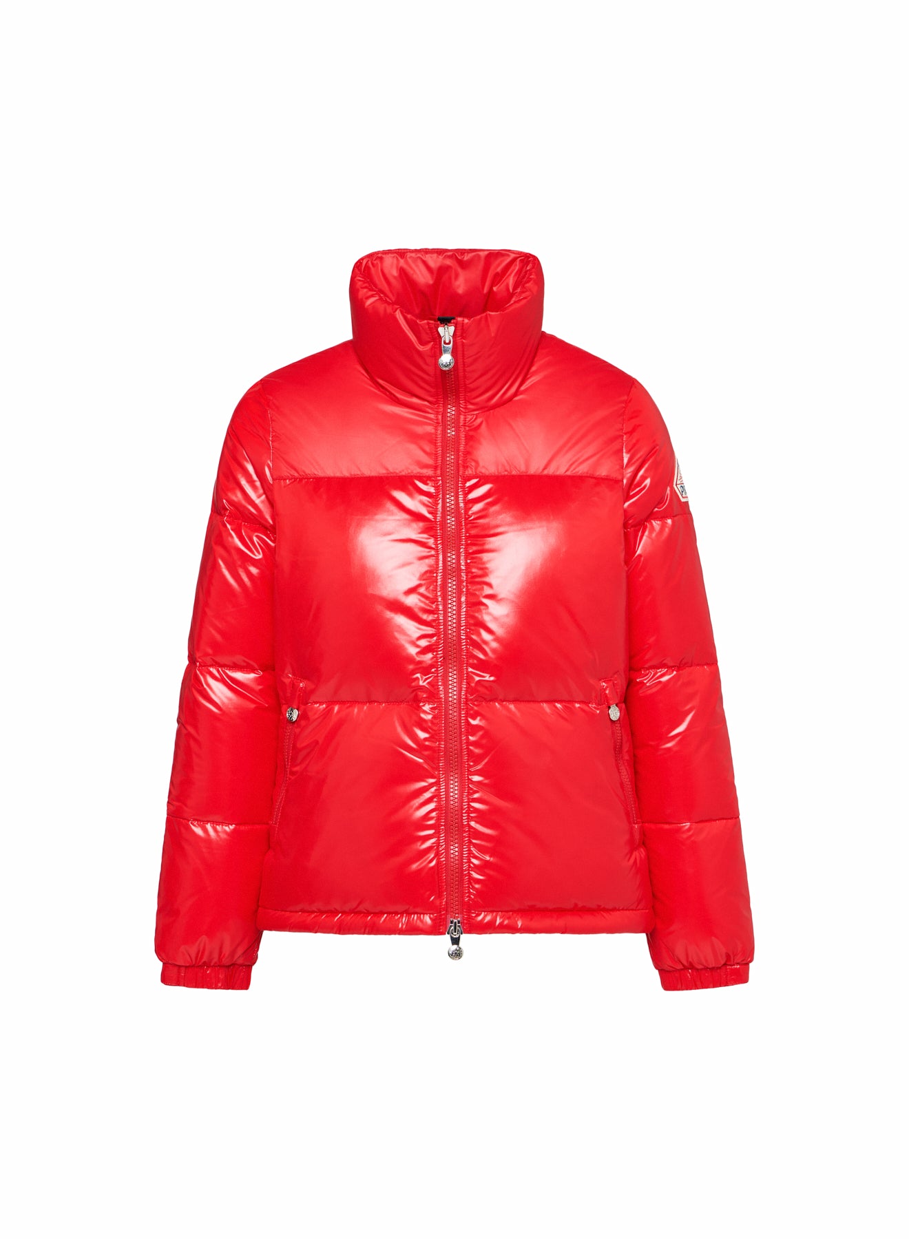 Doudoune courte et brillante pour femme Pyrenex Goldin rouge