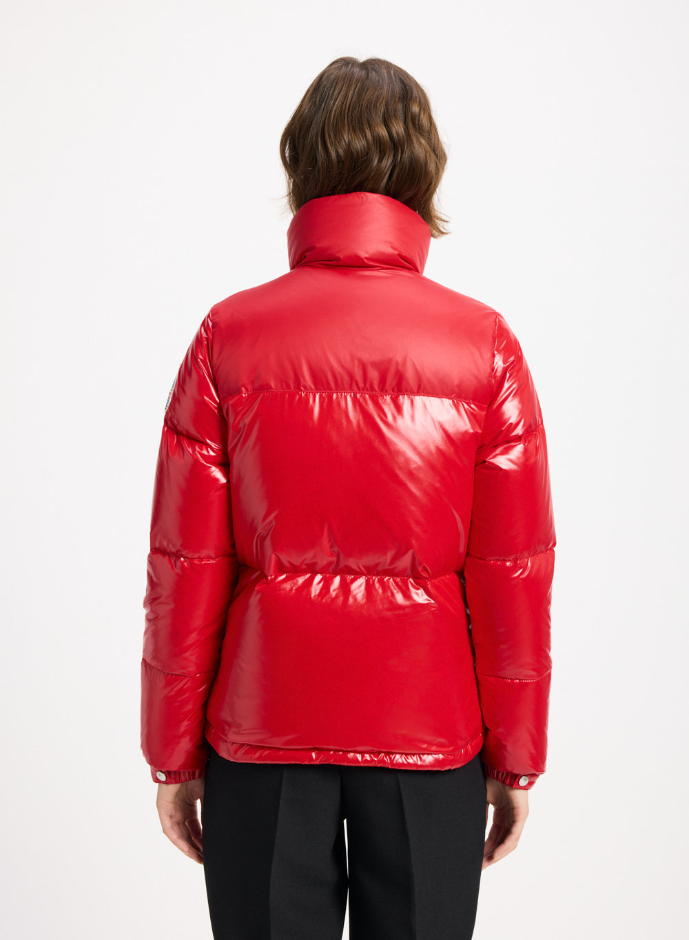 Kurze, glänzende Daunenjacke für Damen Pyrenex Goldin Rot-5