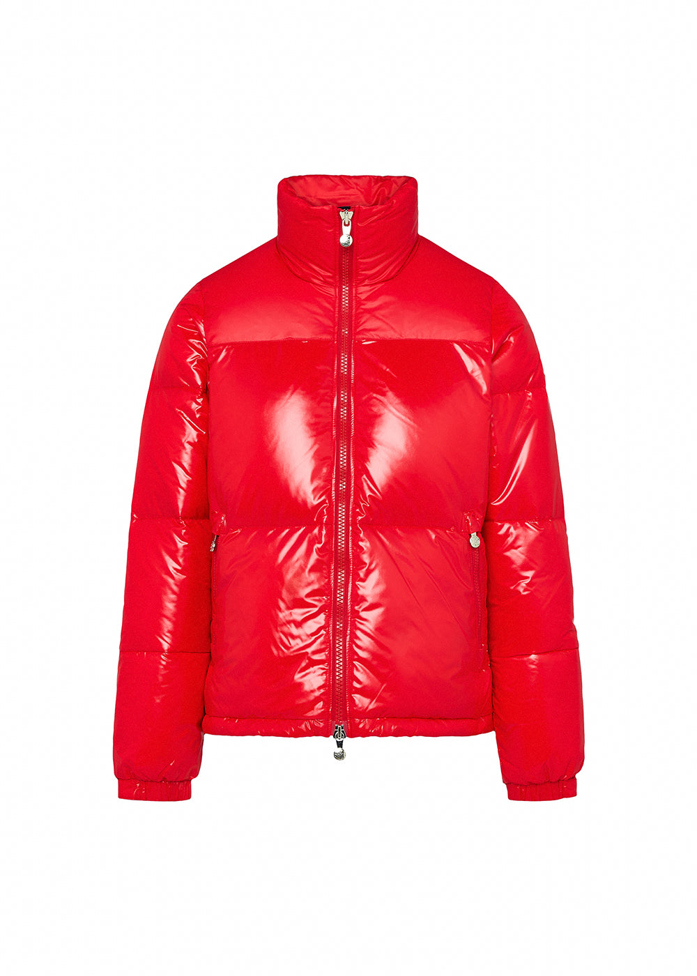 Kurze, glänzende Daunenjacke für Damen Pyrenex Goldin Rot-6