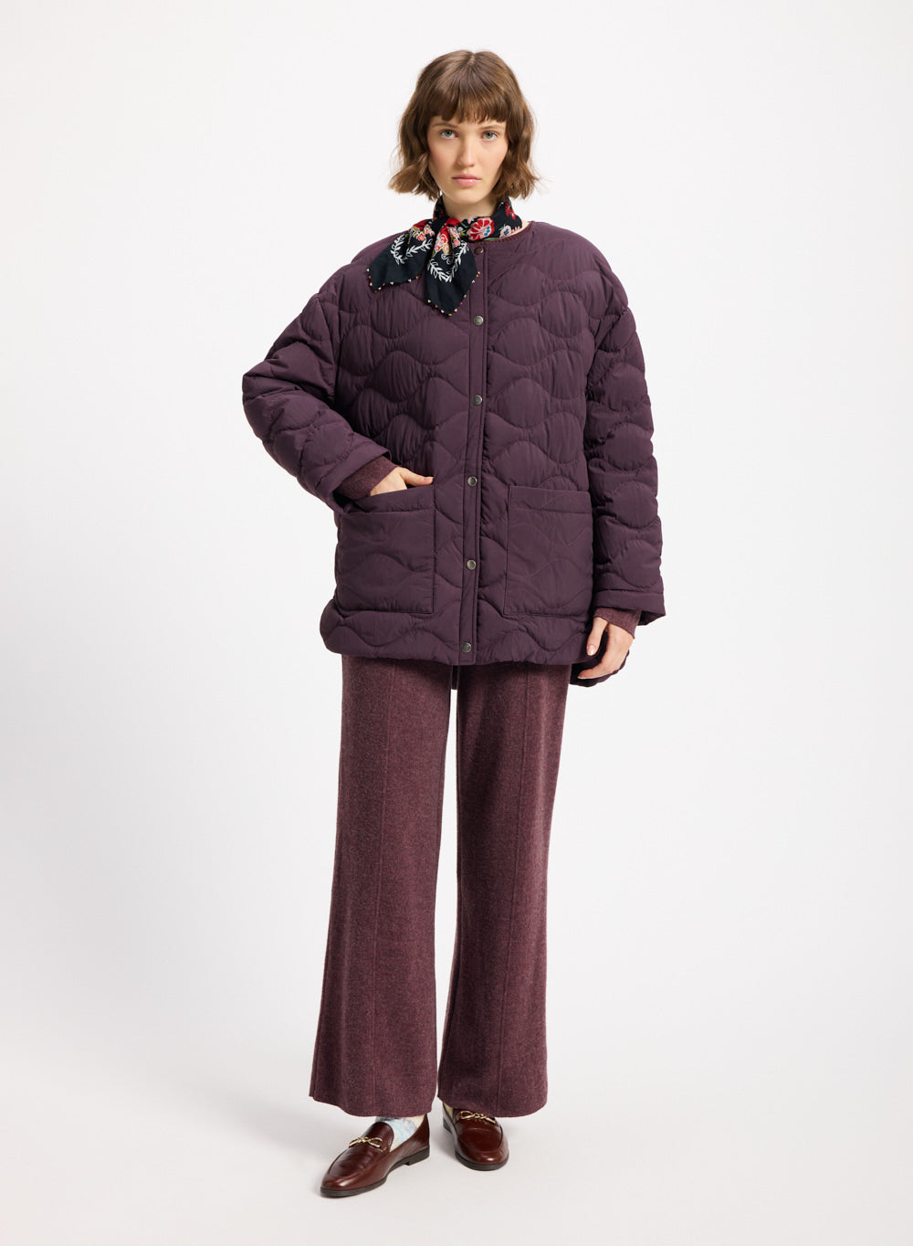 Doudoune légère pour femme Pyrenex Sienna bordeaux-2