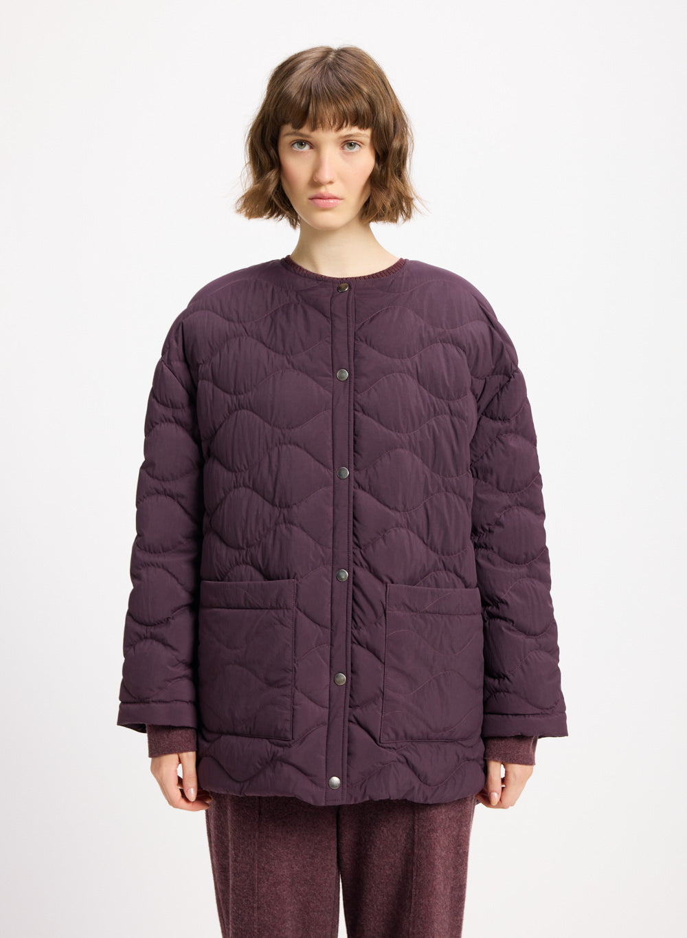 Doudoune légère pour femme Pyrenex Sienna bordeaux-1