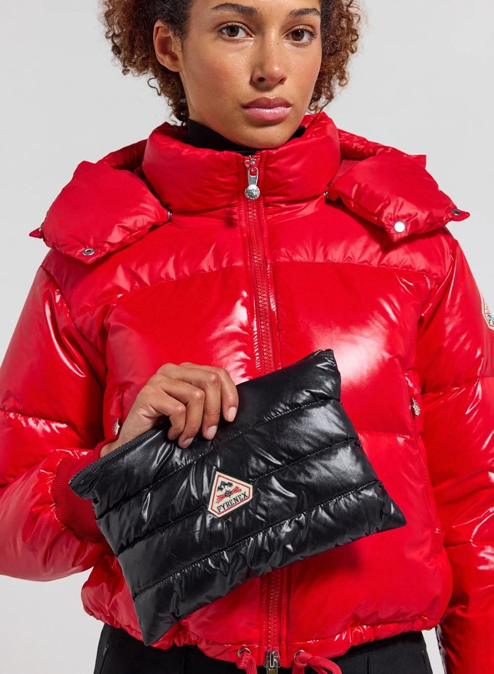 Quilted Pyrenex Down pouch vintage Black-1