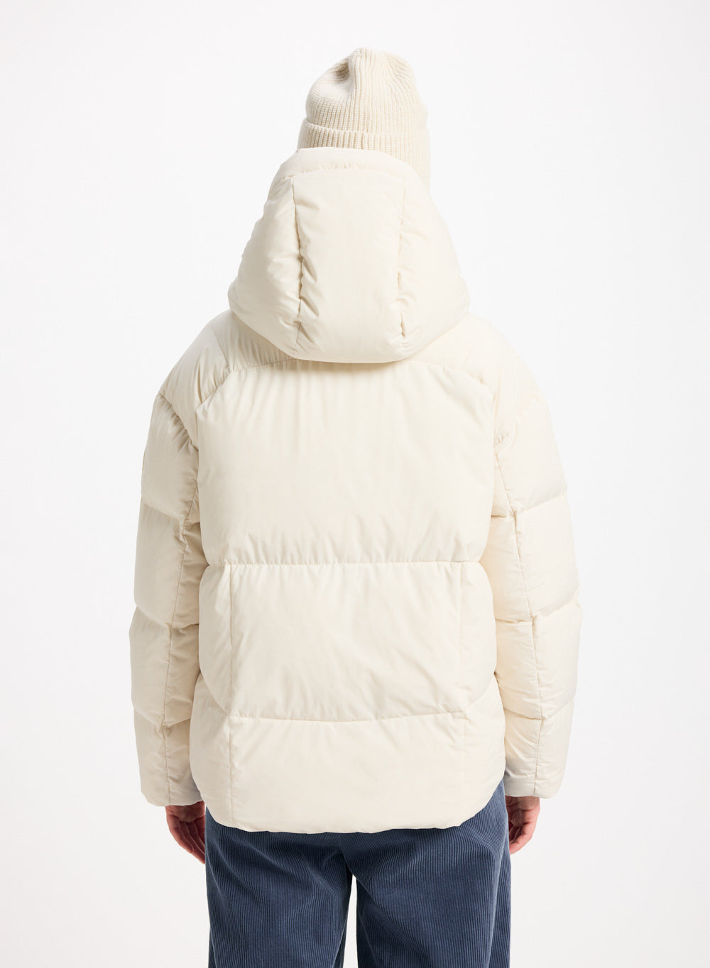 Doudoune femme Pyrenex Harmonie à capuche enveloppante beige clair-4