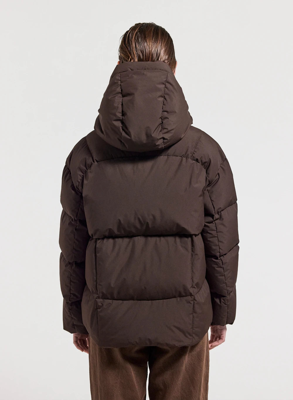 Pyrenex Harmonie women's puffer jacket with enveloping hood, brown-4