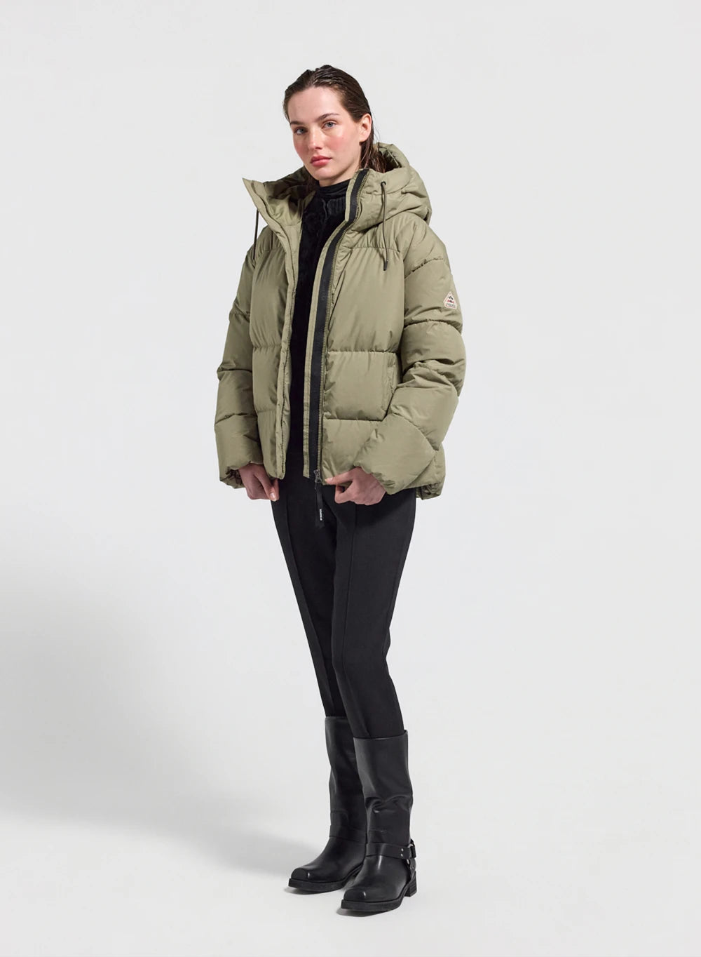 Chaqueta de plumas para mujer Harmonie caqui claro