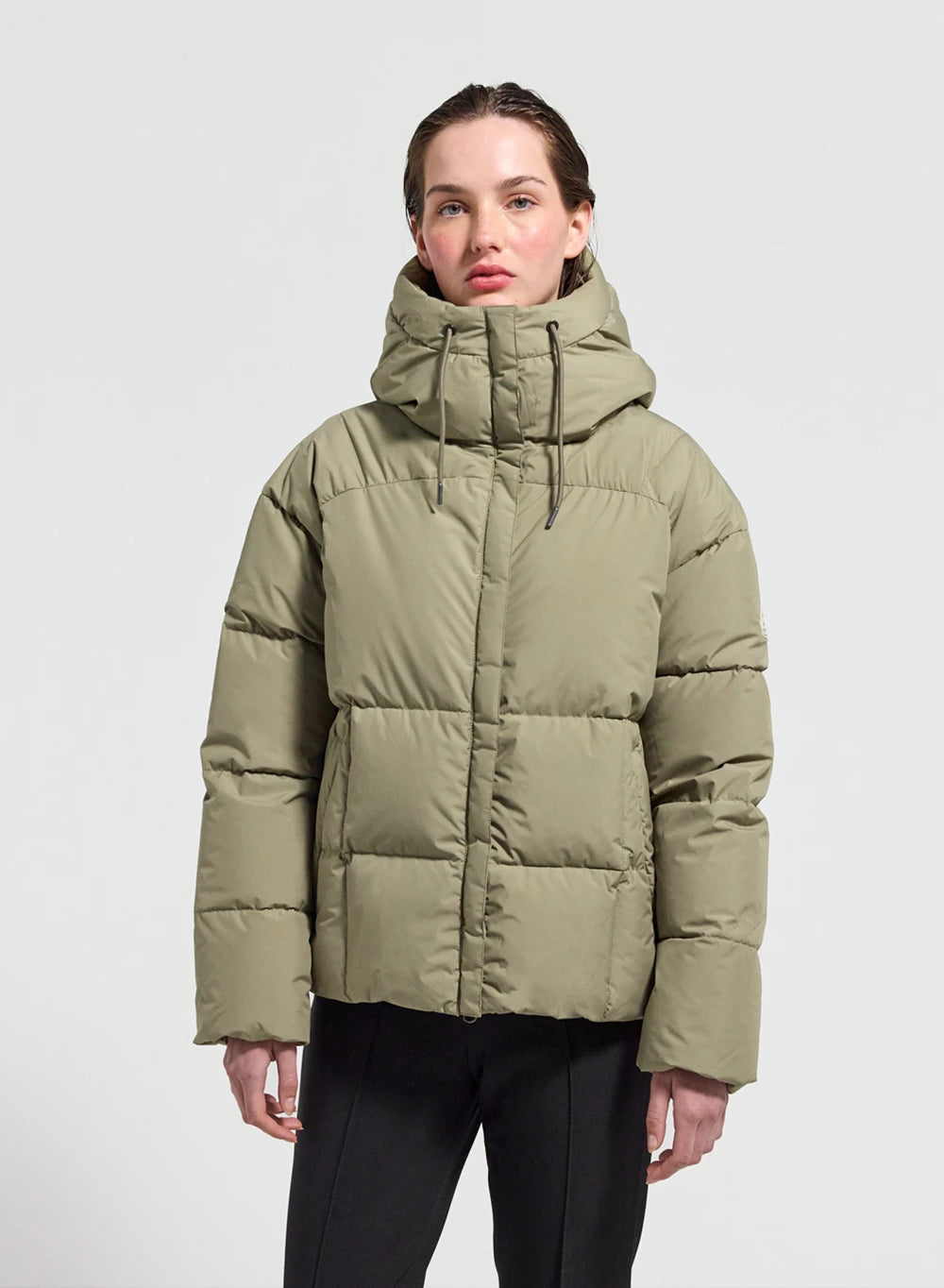 Chaqueta de plumas para mujer Harmonie caqui claro