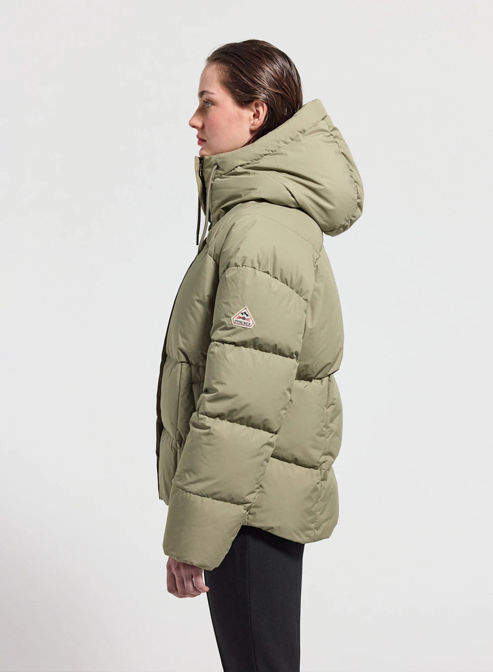 Chaqueta de plumón para mujer Harmonie caqui claro-3