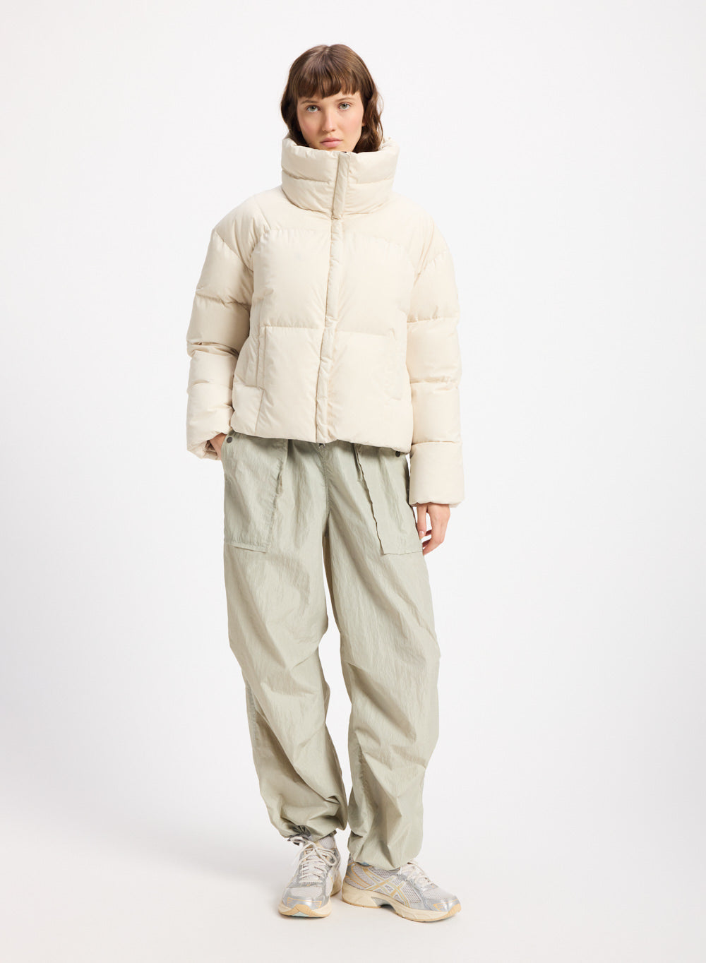 Doudoune courte femme Pyrenex Harmonie Crop beige clair-3