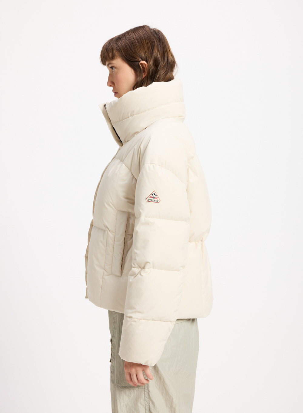 Doudoune courte femme Pyrenex Harmonie Crop beige clair-4