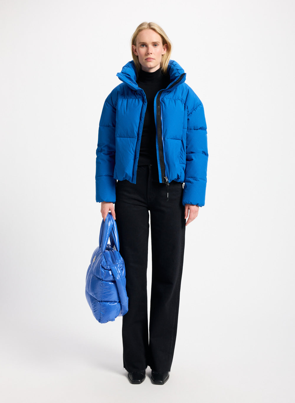 Doudoune courte femme Pyrenex Harmonie Crop bleu électrique-3