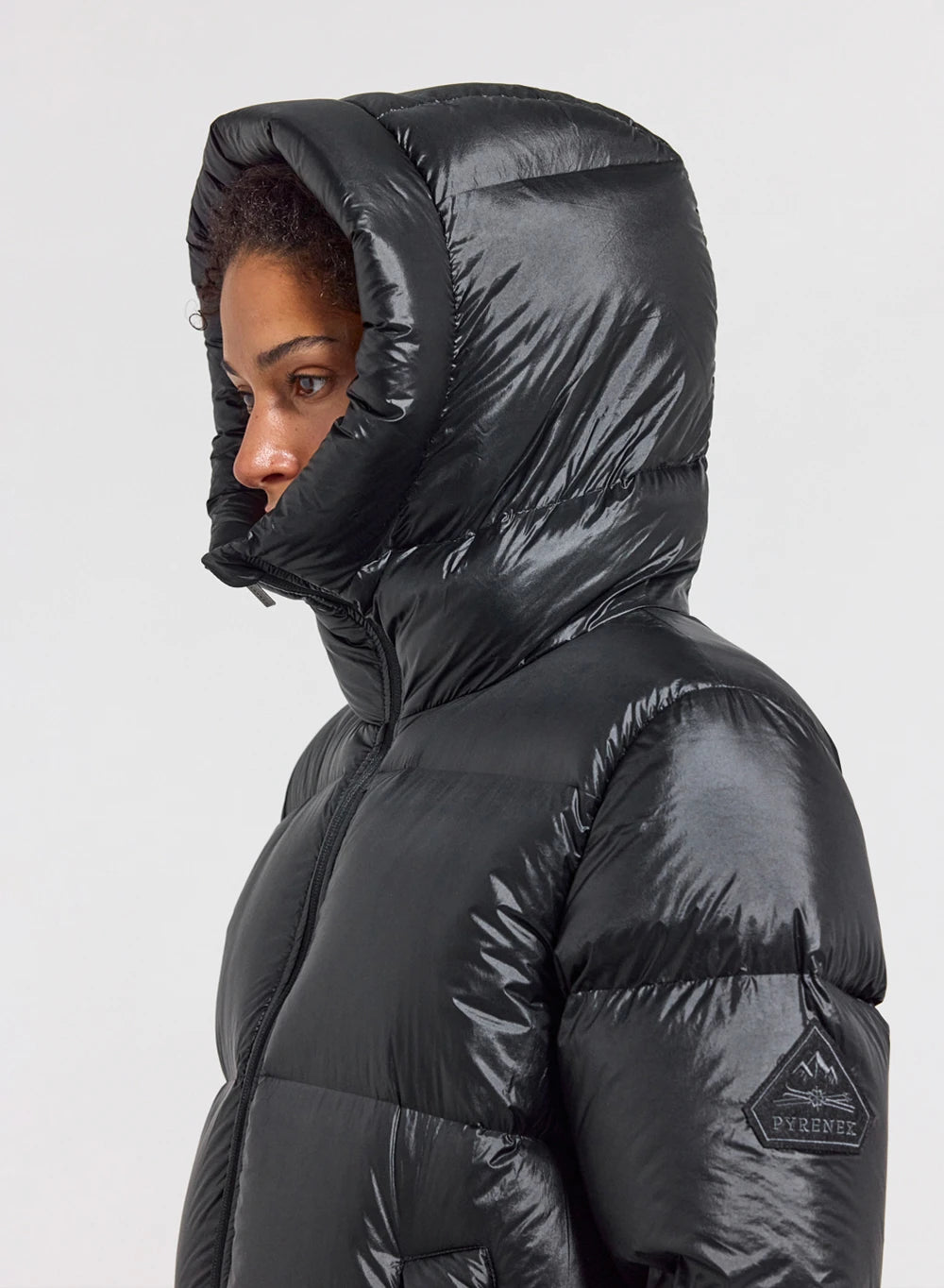 Lange Daunenjacke Pyrenex Oriela made in Saint-Sever schwarz