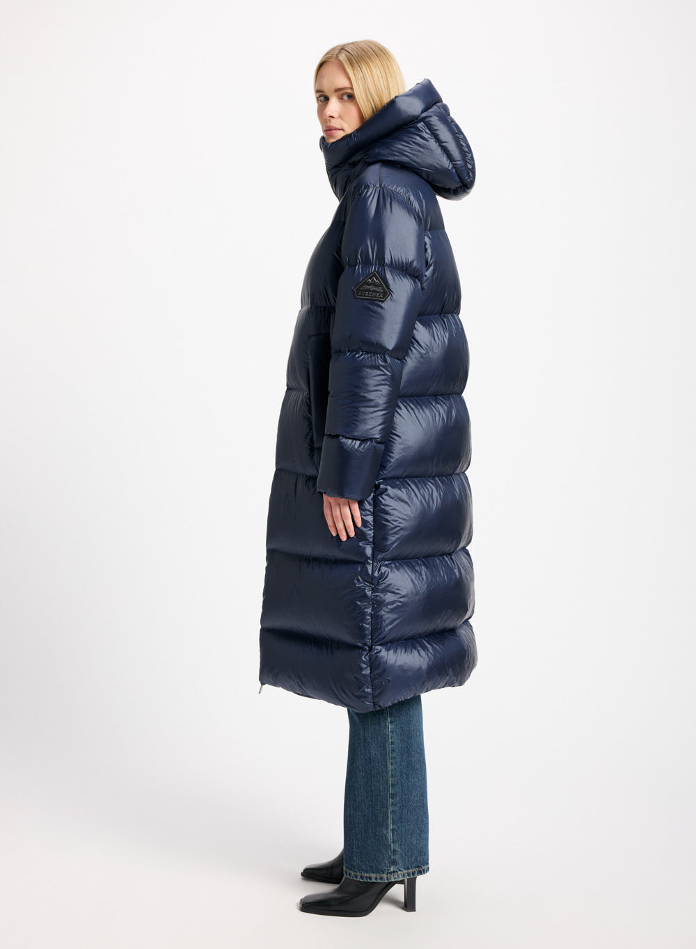 Doudoune longue Pyrenex Oriela made in Saint-Sever bleu marine