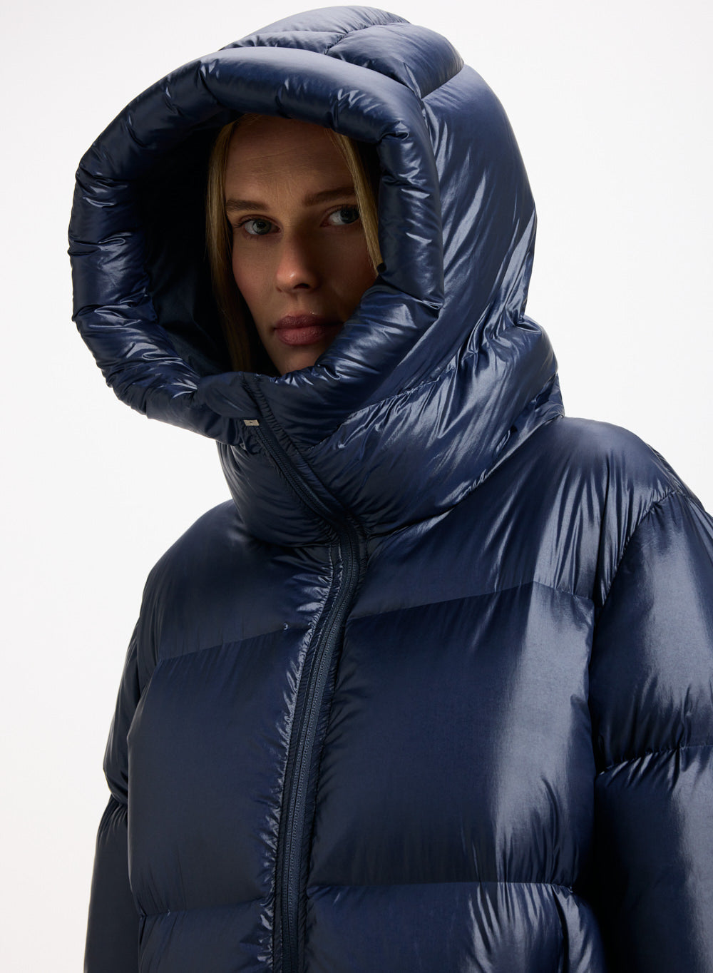 Doudoune longue Pyrenex Oriela made in Saint-Sever bleu marine-5