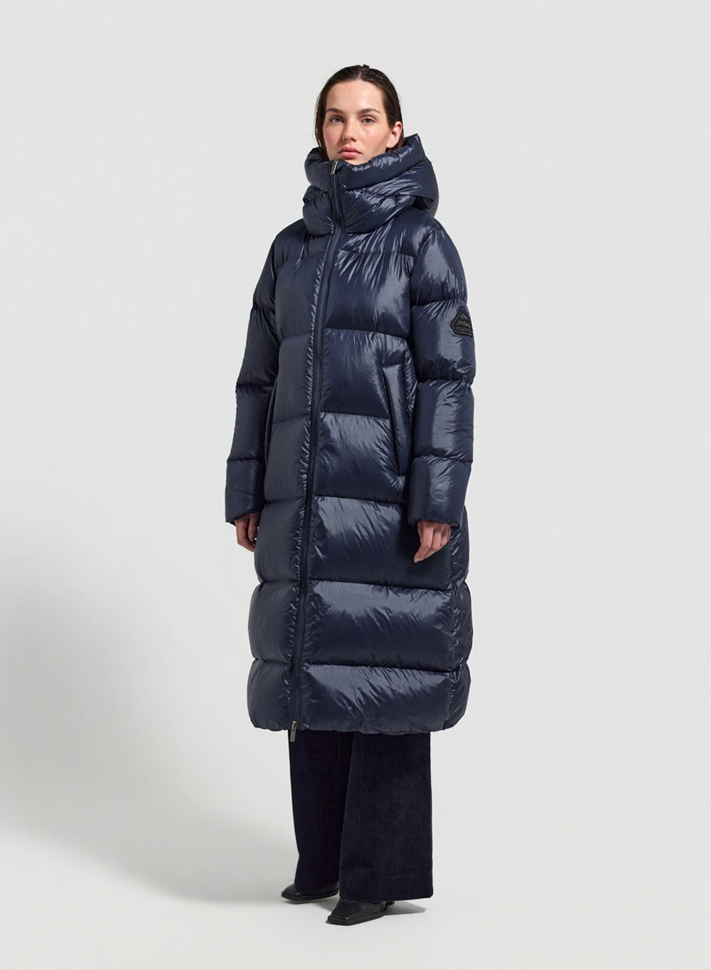 Doudoune longue Pyrenex Oriela made in Saint-Sever bleu marine-6