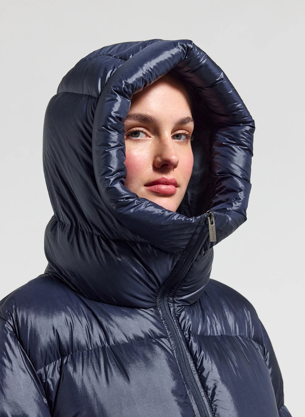 Doudoune longue Pyrenex Oriela made in Saint-Sever bleu marine