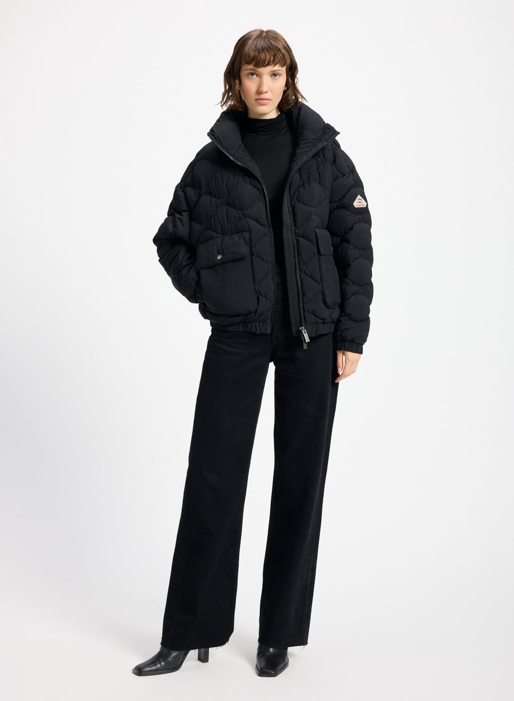 Doudoune courte bomber Pyrenex Enola noire-3