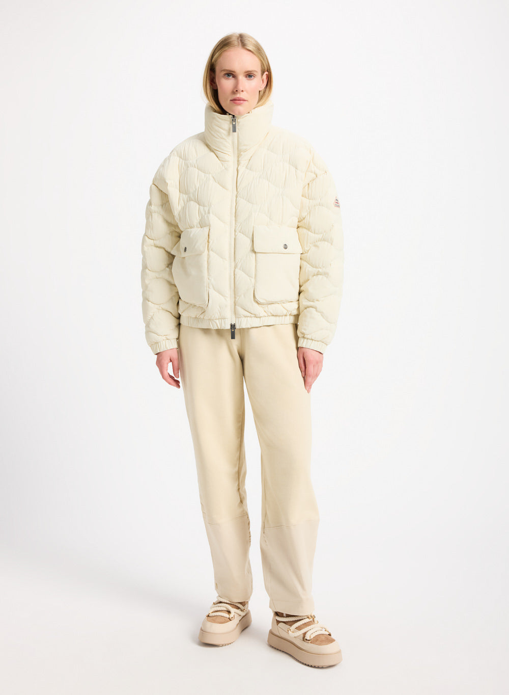 Doudoune courte bomber Pyrenex Enola blanche crème