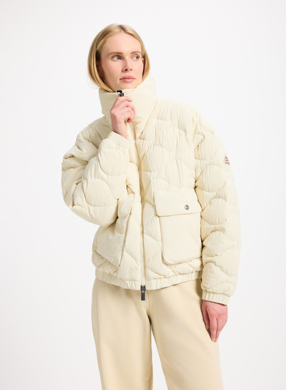 Doudoune courte bomber Pyrenex Enola blanche crème