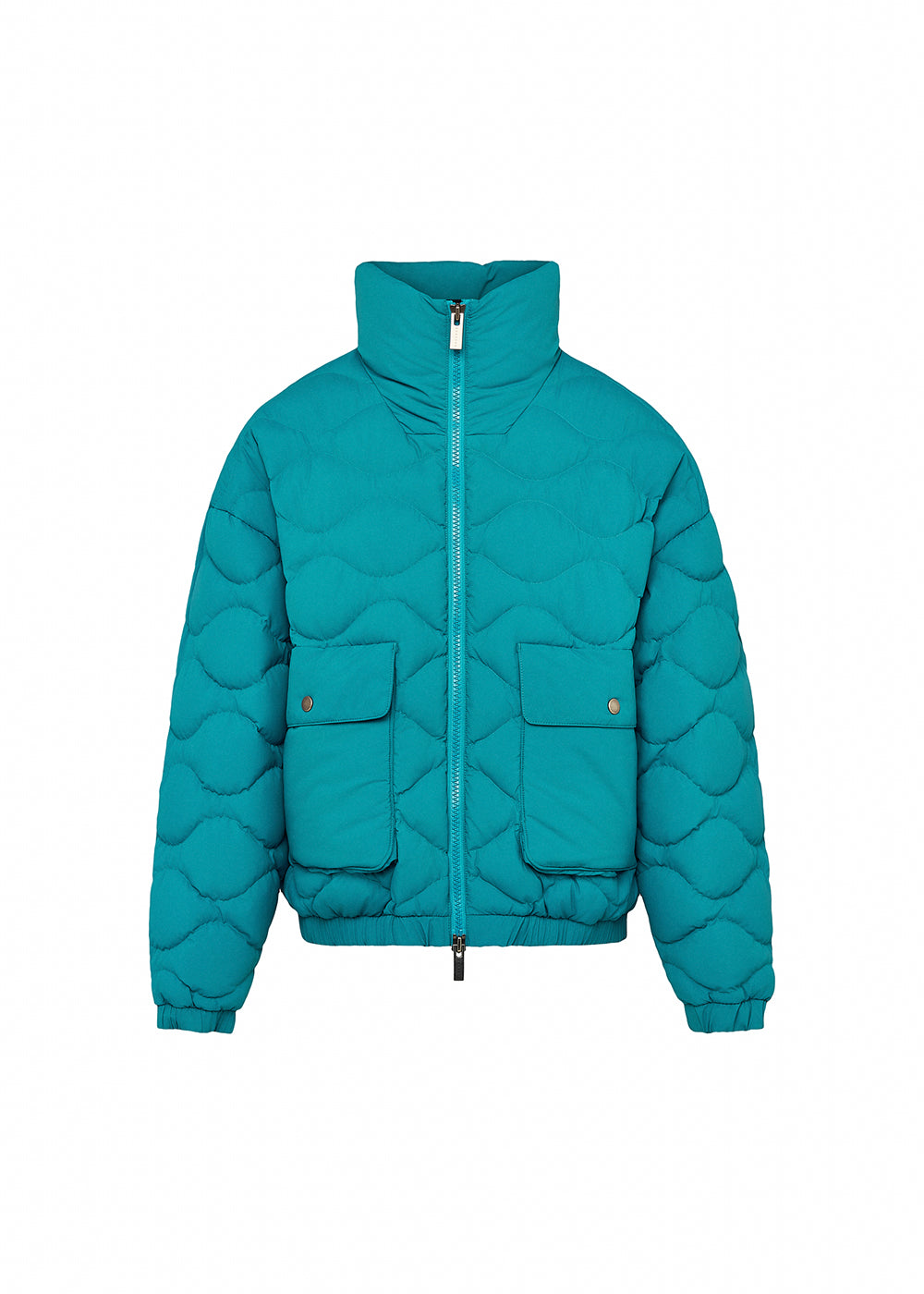 Doudoune courte bomber Pyrenex Enola turquoise-6