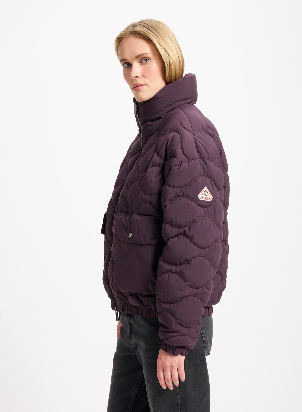 Doudoune courte bomber Pyrenex Enola bordeaux