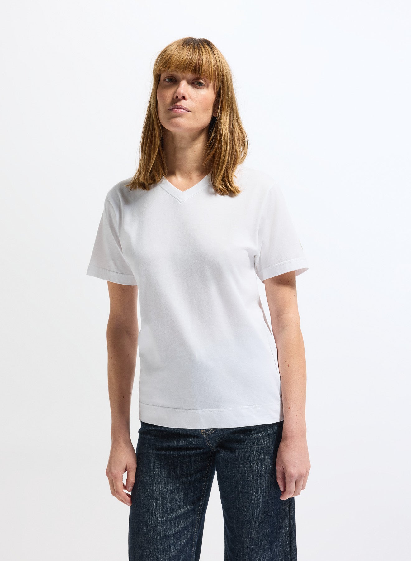 Pyrenex Crocus women's organic cotton V-neck T-shirt in white-1