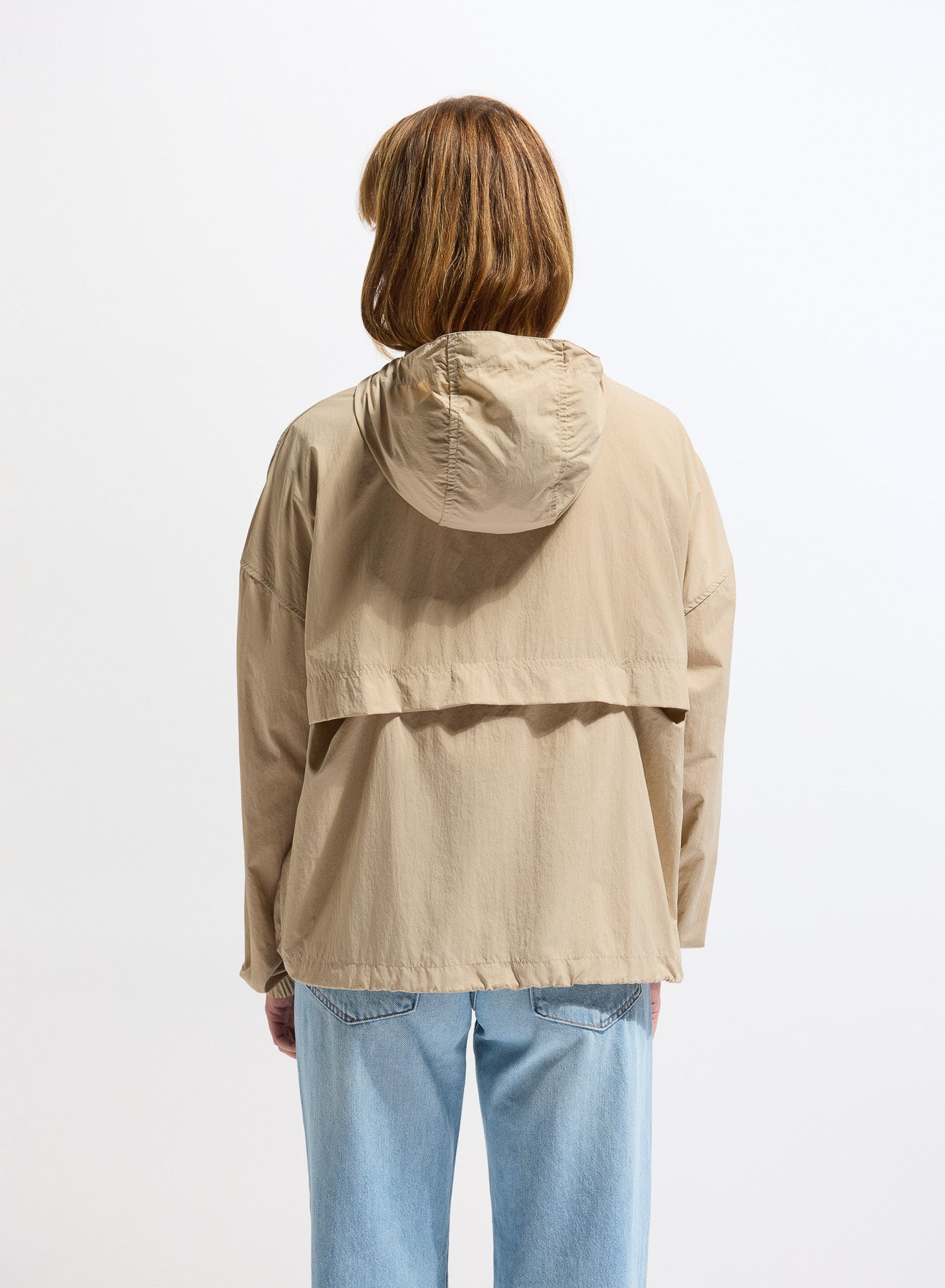 Yoko short hooded windbreaker for women oyster gray-6