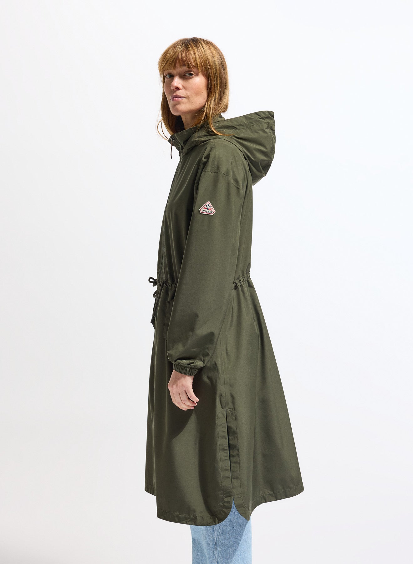 Parka longue imperméable femme à capuche Pyrenex Gemme verte kaki
