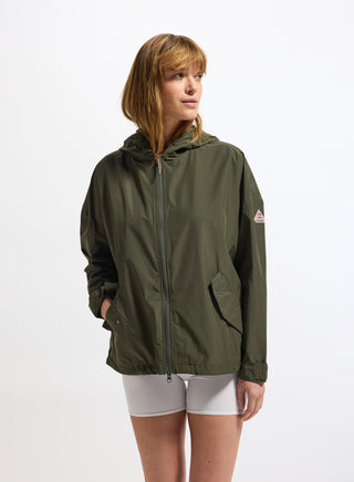 Women's waterproof windbreaker Pyrenex Pyrite khaki green