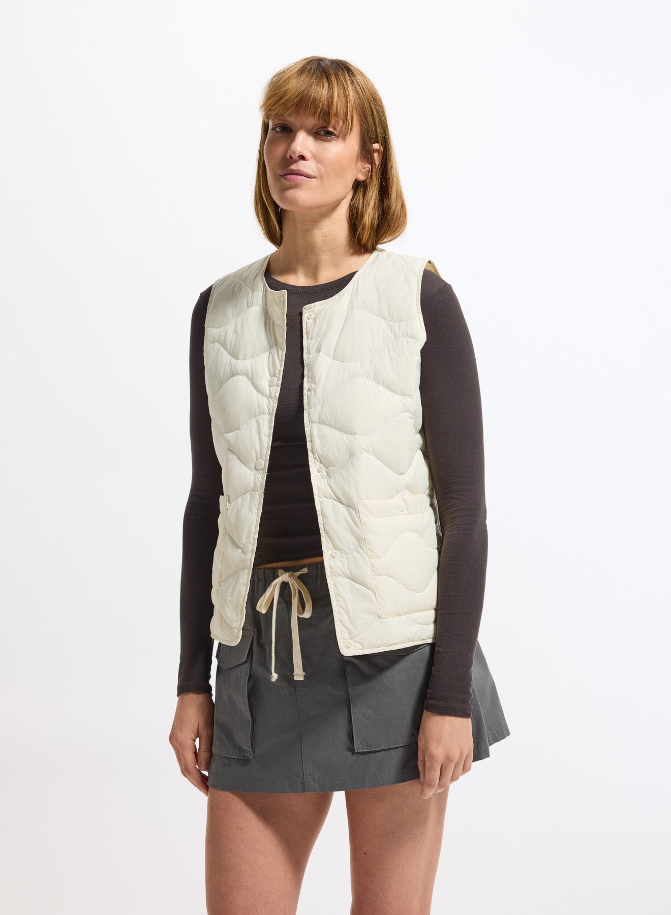 Doudoune ultra-lègère sans manches femme Pyrenex Orite Vest blanche-1