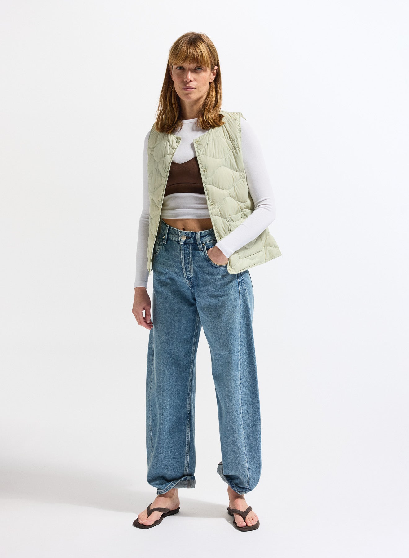 Doudoune ultra-lègère sans manches femme Pyrenex Orite Vest verte pastel